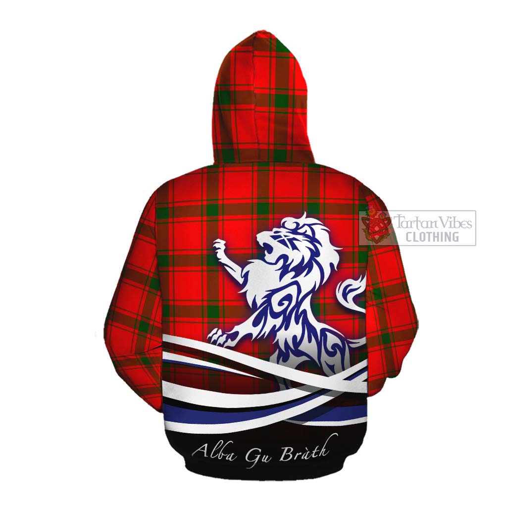 Darroch Tartan Cotton Hoodie with Alba Gu Brath Regal Lion Emblem Pullover Hoodie - Tartan Vibes Clothing