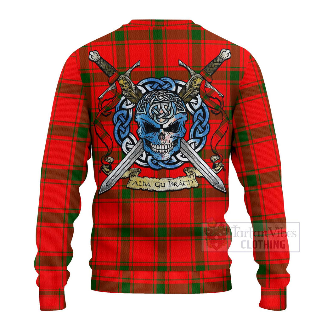 Darroch Tartan Ugly Sweater with Family Crest Celtic Skull Style - Tartan Vibes Clothing