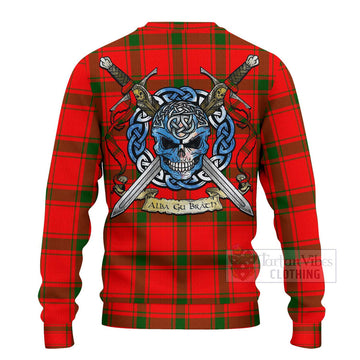 Darroch Tartan Ugly Sweater with Family Crest Celtic Skull Style - Tartan Vibes Clothing