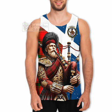 Darroch Tartan Men's Tank Top with Family Crest Scottish Bagpiper Vibes - Tartan Vibes Clothing