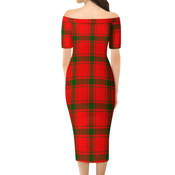 Darroch Tartan Off Shoulder Lady Dress - Tartan Vibes Clothing