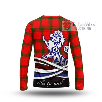 Darroch Tartan Long Sleeve T-Shirt with Alba Gu Brath Regal Lion Emblem - Tartan Vibes Clothing