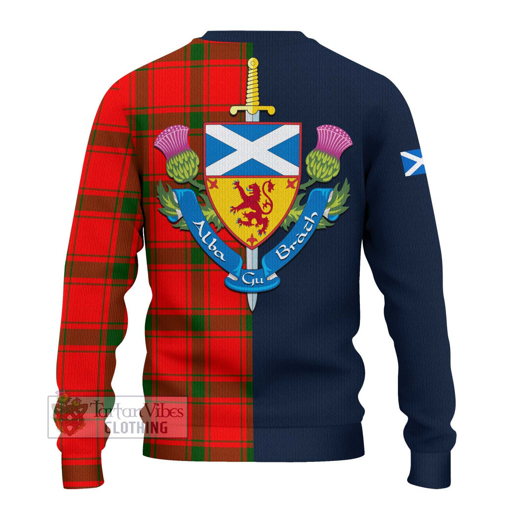 Darroch Tartan Ugly Sweater Alba with Scottish Lion Royal Arm Half Style - Tartan Vibes Clothing