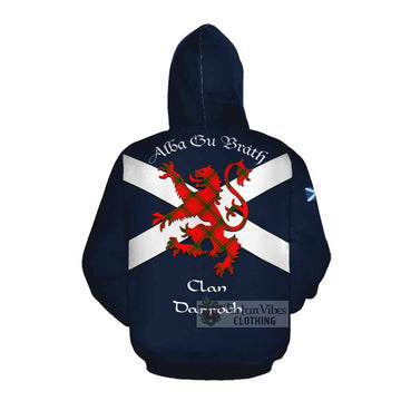 Darroch Tartan Lion Rampant Cotton Hoodie Proudly Display Your Heritage with Alba Gu Brath and Clan Name Pullover Hoodie - Tartan Vibes Clothing
