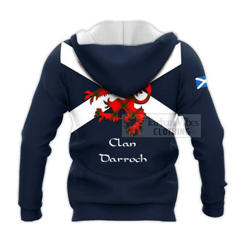 Darroch Tartan Lion Rampant Knitted Hoodie Proudly Display Your Heritage with Alba Gu Brath and Clan Name - Tartan Vibes Clothing