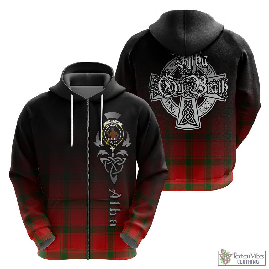 Darroch Tartan Hoodie Featuring Alba Gu Brath Family Crest Celtic Inspired - Tartan Vibes Clothing
