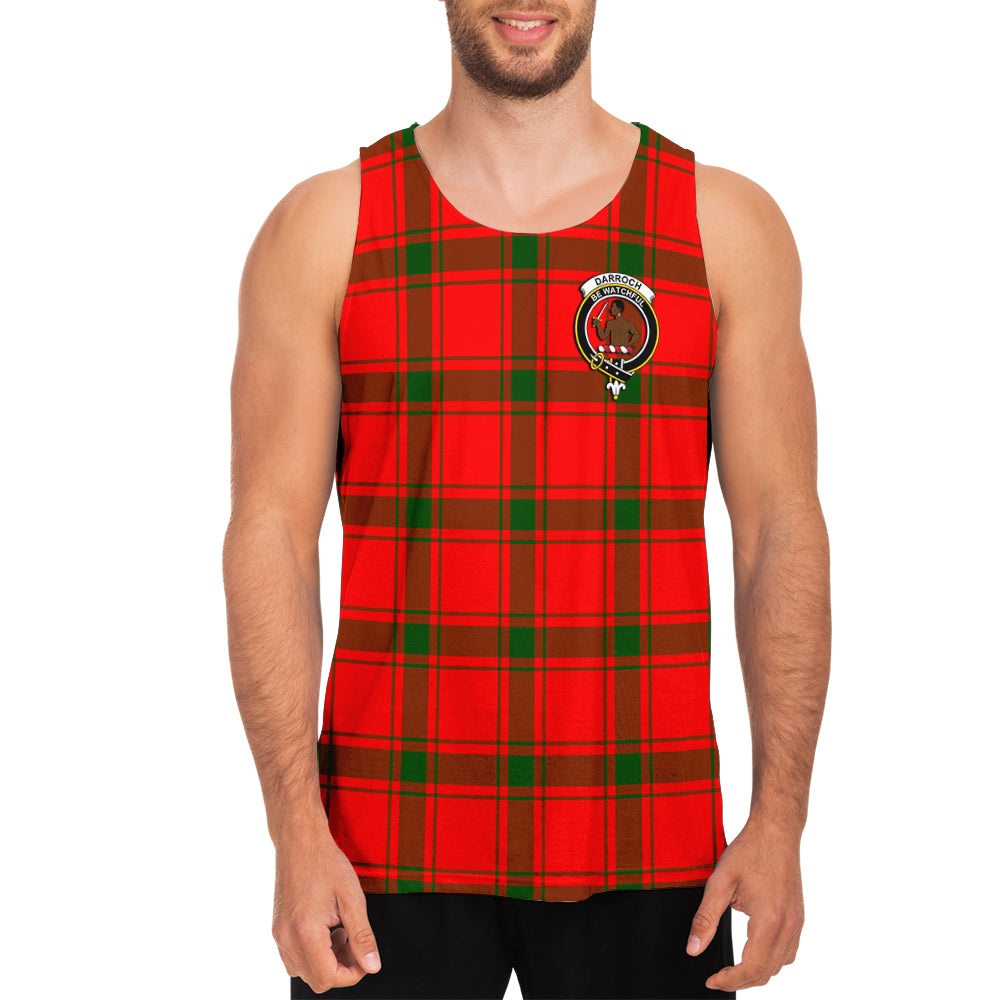 Darroch Tartan Mens Tank Top with Family Crest - Tartan Vibes Clothing