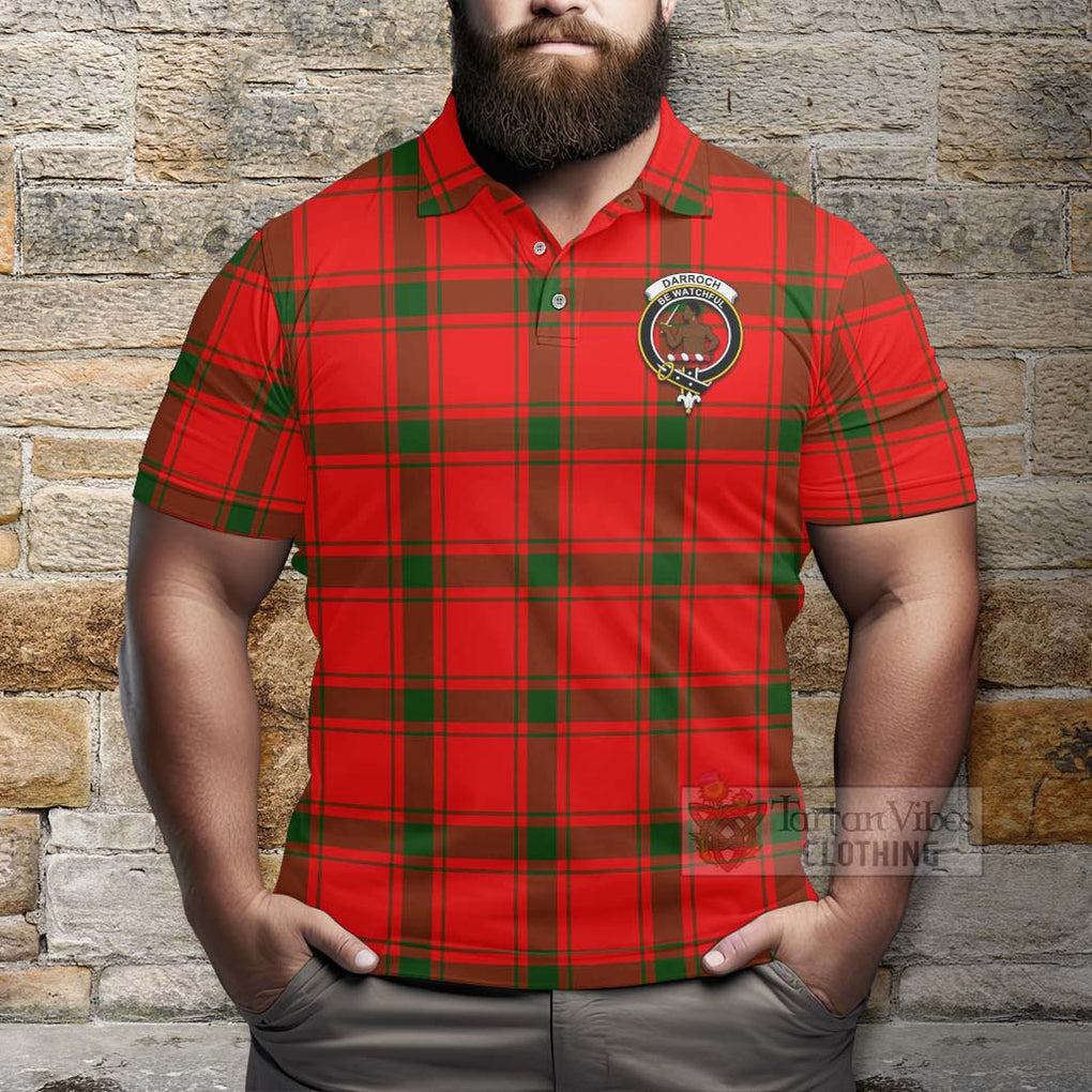 Darroch Tartan Polo Shirt with Family Crest Celtic Skull Style - Tartan Vibes Clothing
