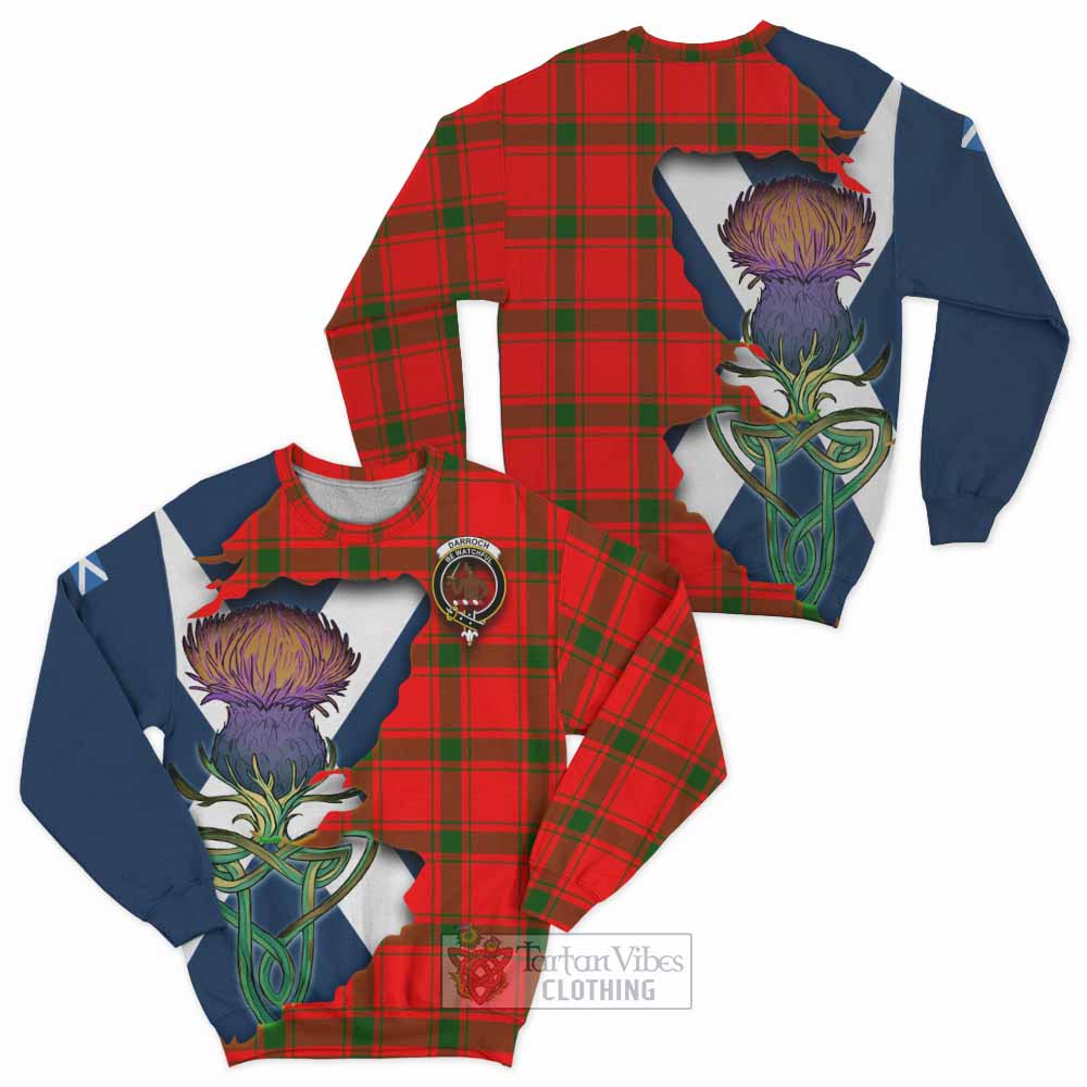 Darroch Tartan Family Crest Sweatshirt Scottish Thistle Celtic Inspired - Tartan Vibes Clothing