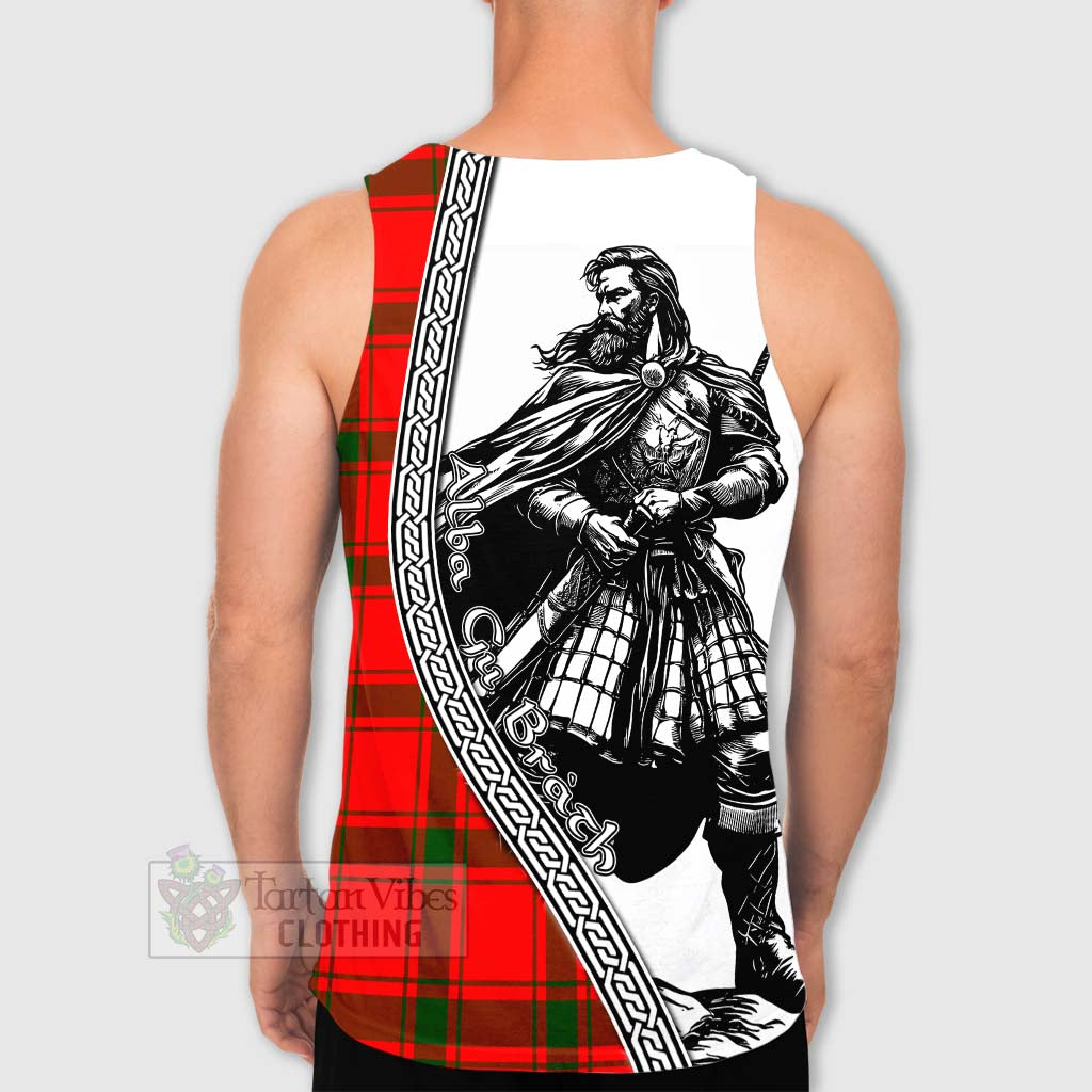Darroch Tartan Clan Crest Men's Tank Top with Highlander Warrior Celtic Style - Tartan Vibes Clothing