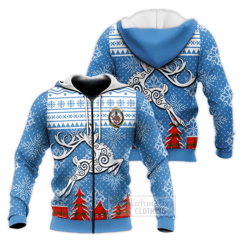 Darroch Clan Christmas Knitted Hoodie Celtic Reindeer Style Unisex - Tartan Vibes Clothing