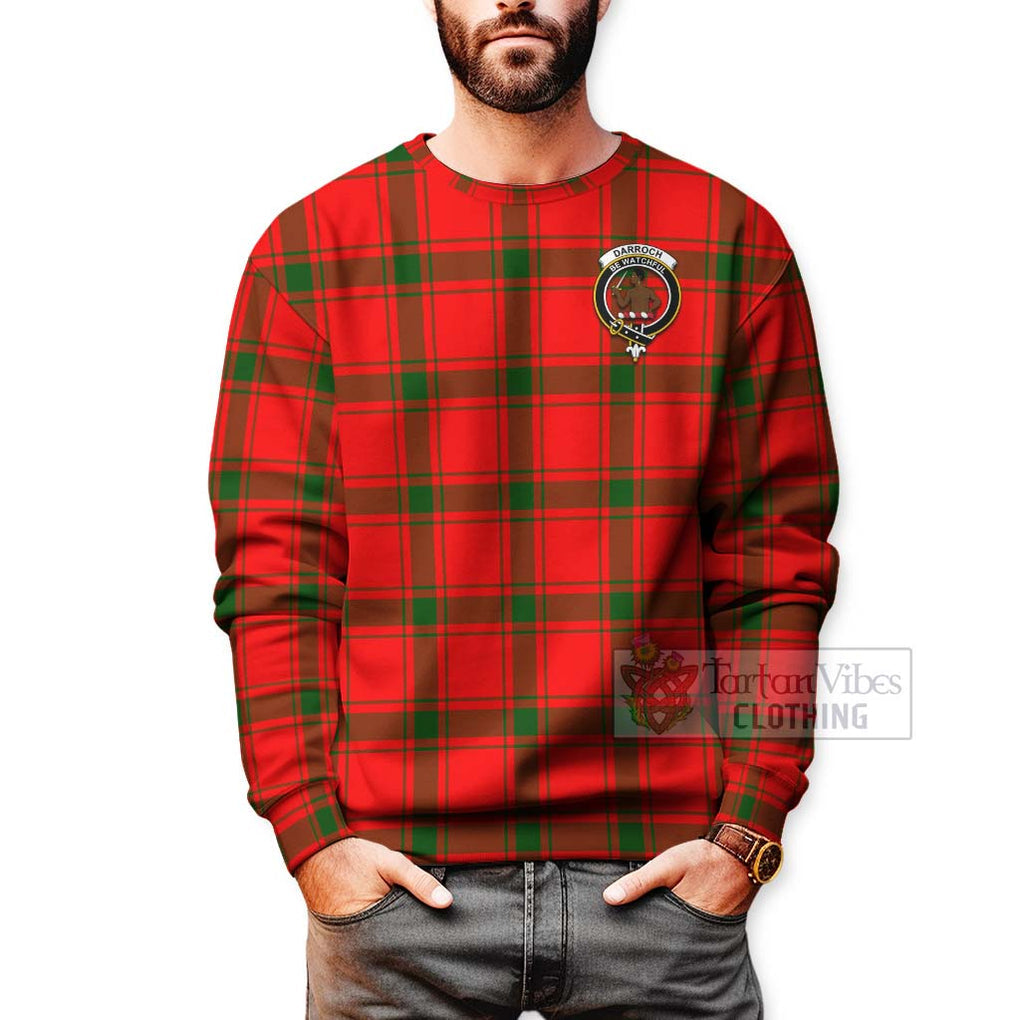 Darroch Tartan Sweatshirt with Family Crest Celtic Skull Style - Tartan Vibes Clothing