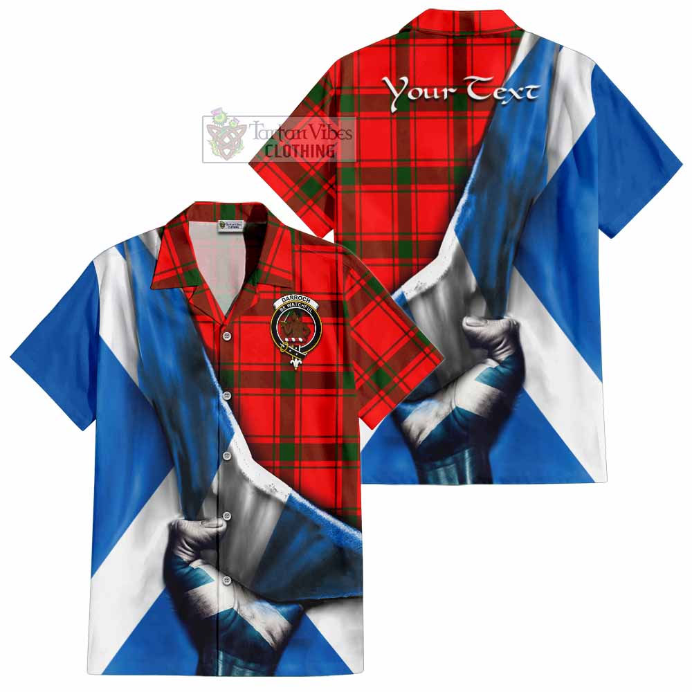 Darroch Tartan Hawaiian Shirt with Family Crest Scotland Patriotic Style - Tartan Vibes Clothing