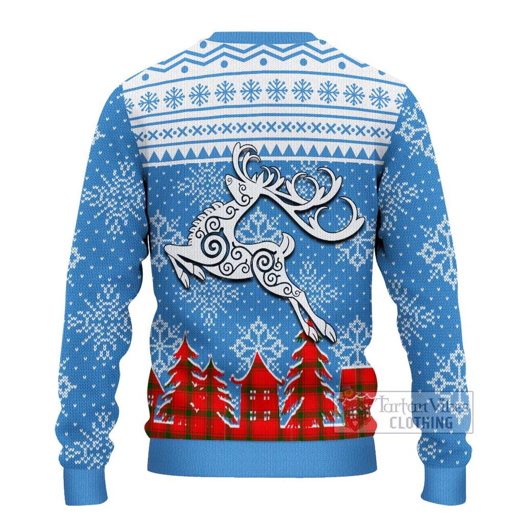 Tartan Vibes Clothing Darroch Clan Christmas Ugly Sweater with Tartan and Celtic Raindeer Style