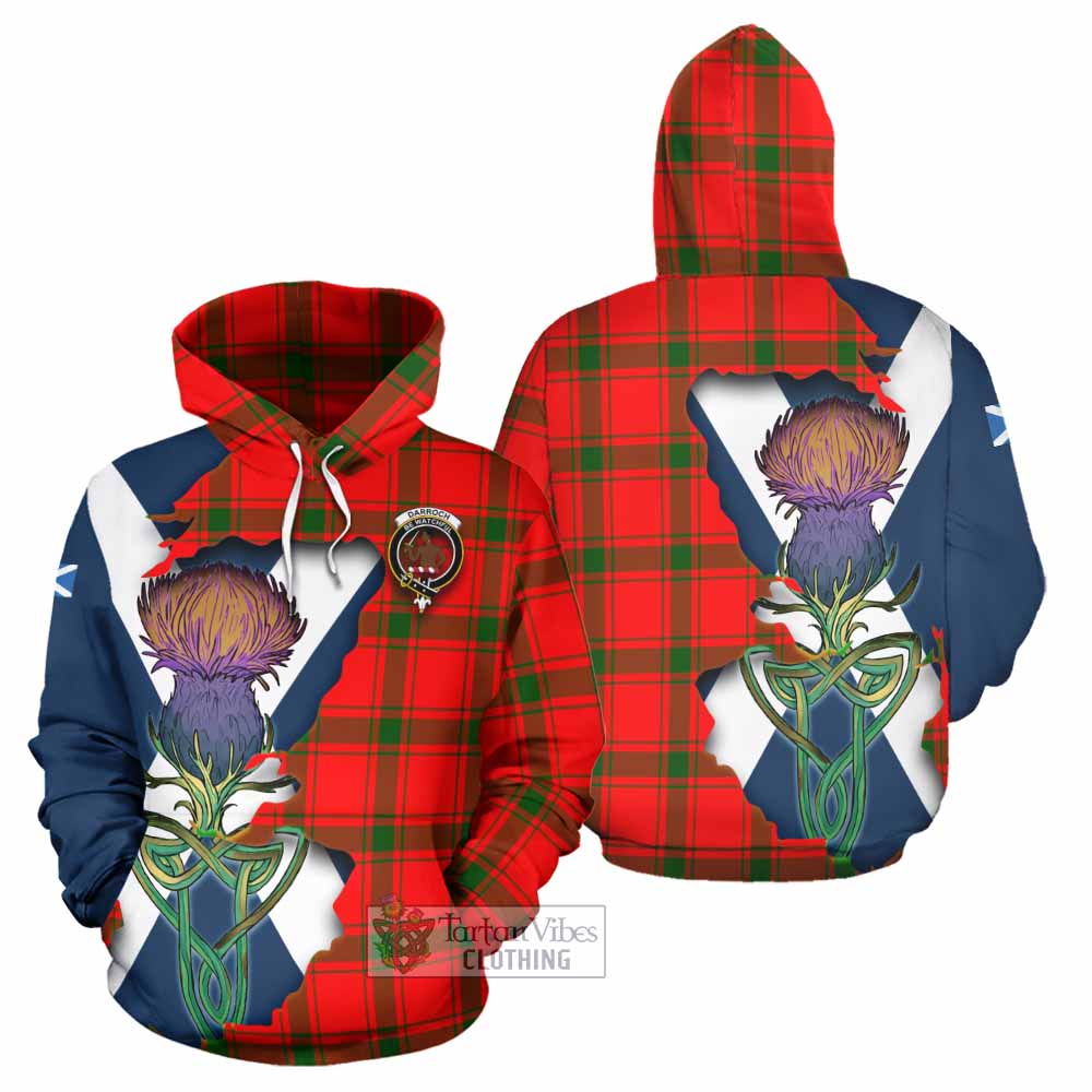 Darroch Tartan Family Crest Hoodie Scottish Thistle Celtic Inspired - Tartan Vibes Clothing