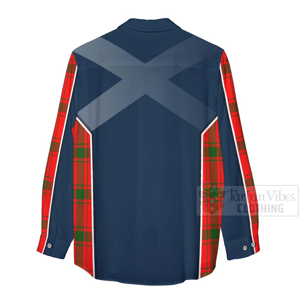 Tartan Vibes Clothing Darroch Tartan Women's Casual Shirt with Family Crest and Scottish Thistle Vibes Sport Style