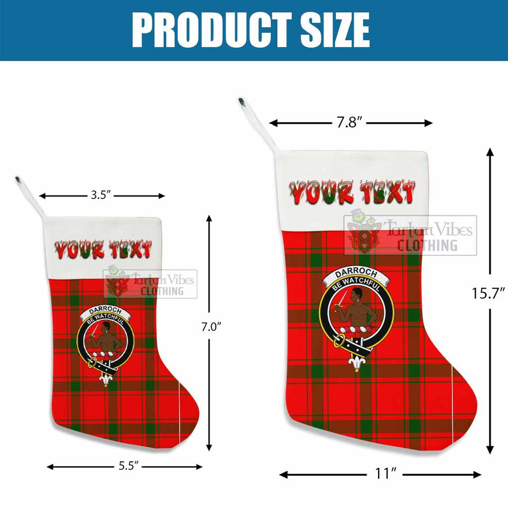 Darroch Tartan Family Crest Christmas Stocking with Personalized Text - Tartan Vibes Clothing