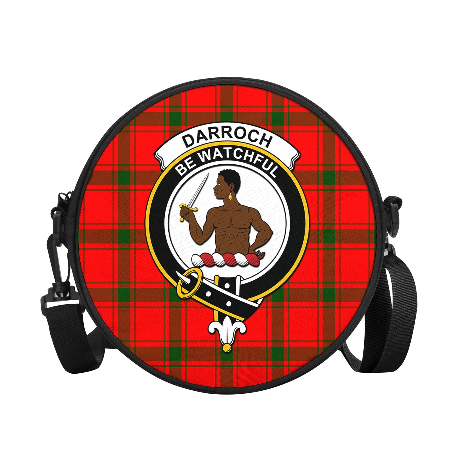 Darroch Tartan Round Satchel Bags with Family Crest - Tartan Vibes Clothing