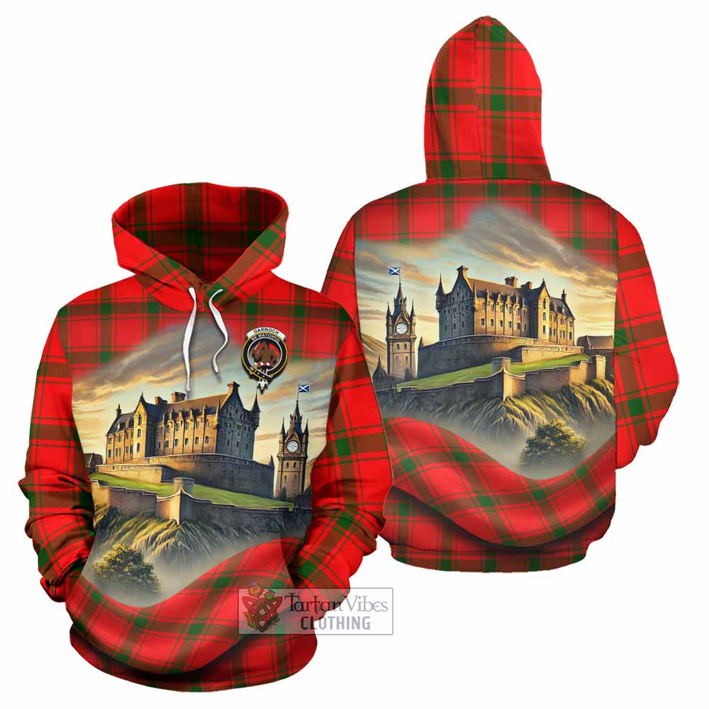 Darroch Tartan Family Crest Hoodie with Scottish Ancient Castle Style - Tartan Vibes Clothing