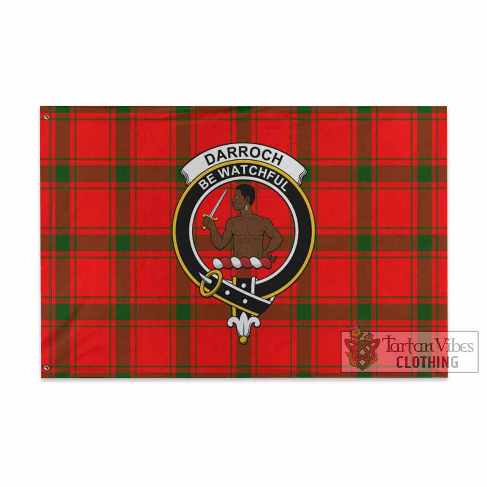 Tartan Vibes Clothing Darroch Tartan House Flag with Family Crest