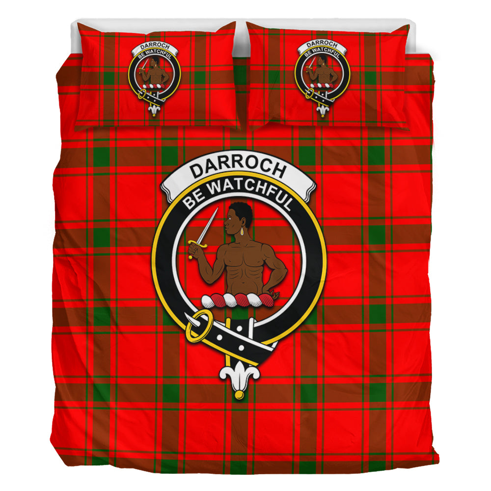 Darroch Tartan Bedding Set with Family Crest - Tartan Vibes Clothing