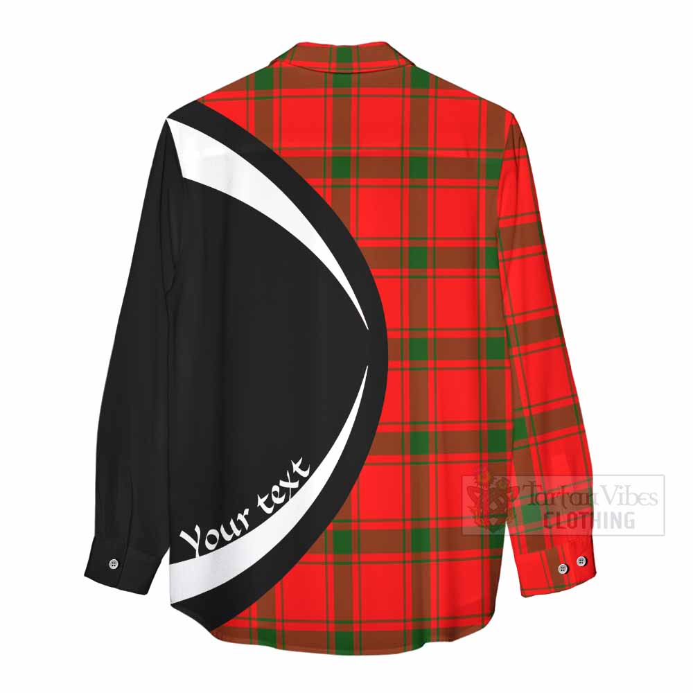 Darroch Tartan Women's Casual Shirt with Family Crest Circle Style - Tartan Vibes Clothing