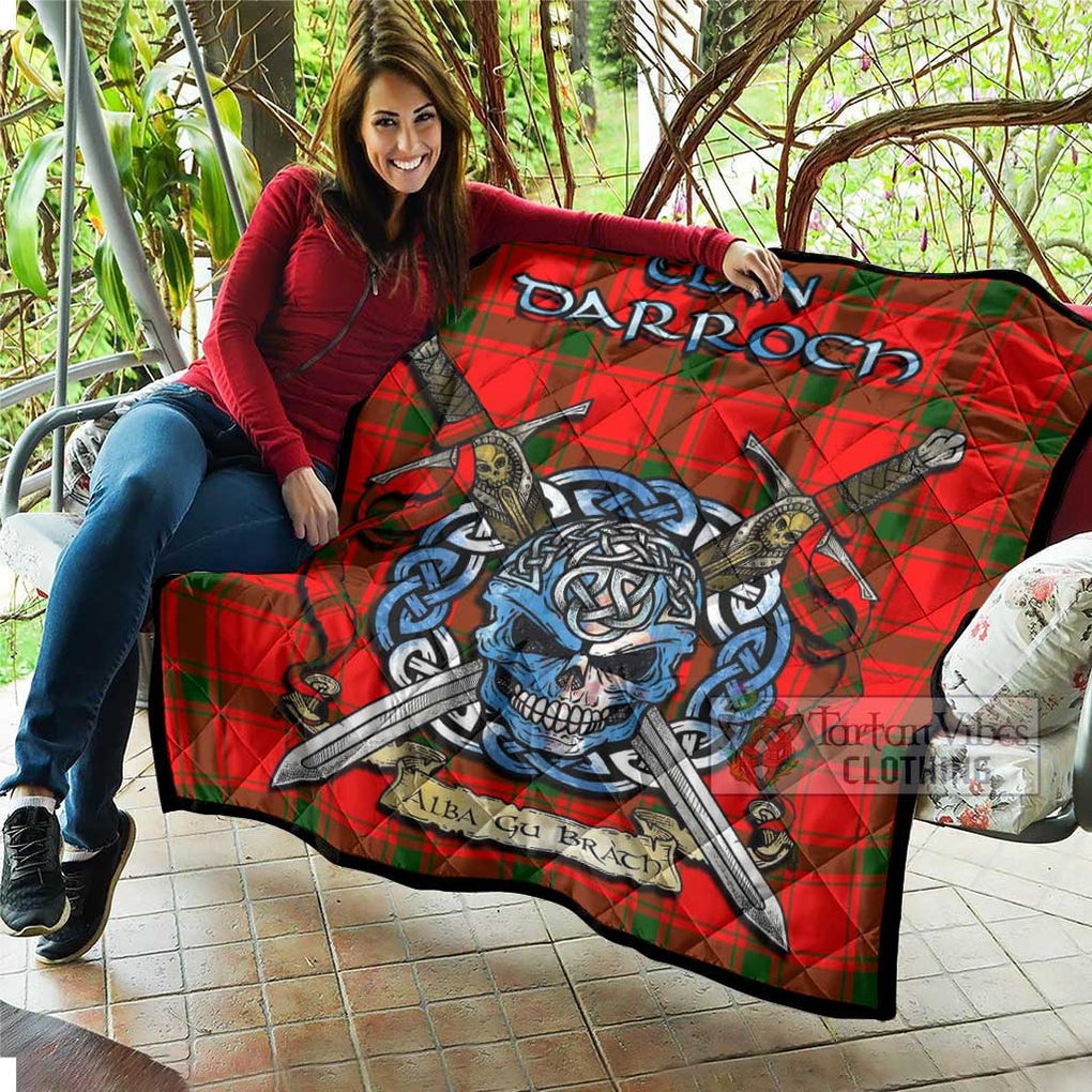 Darroch Tartan Quilt with Celtic Skull Alba Gu Brath Style - Tartan Vibes Clothing