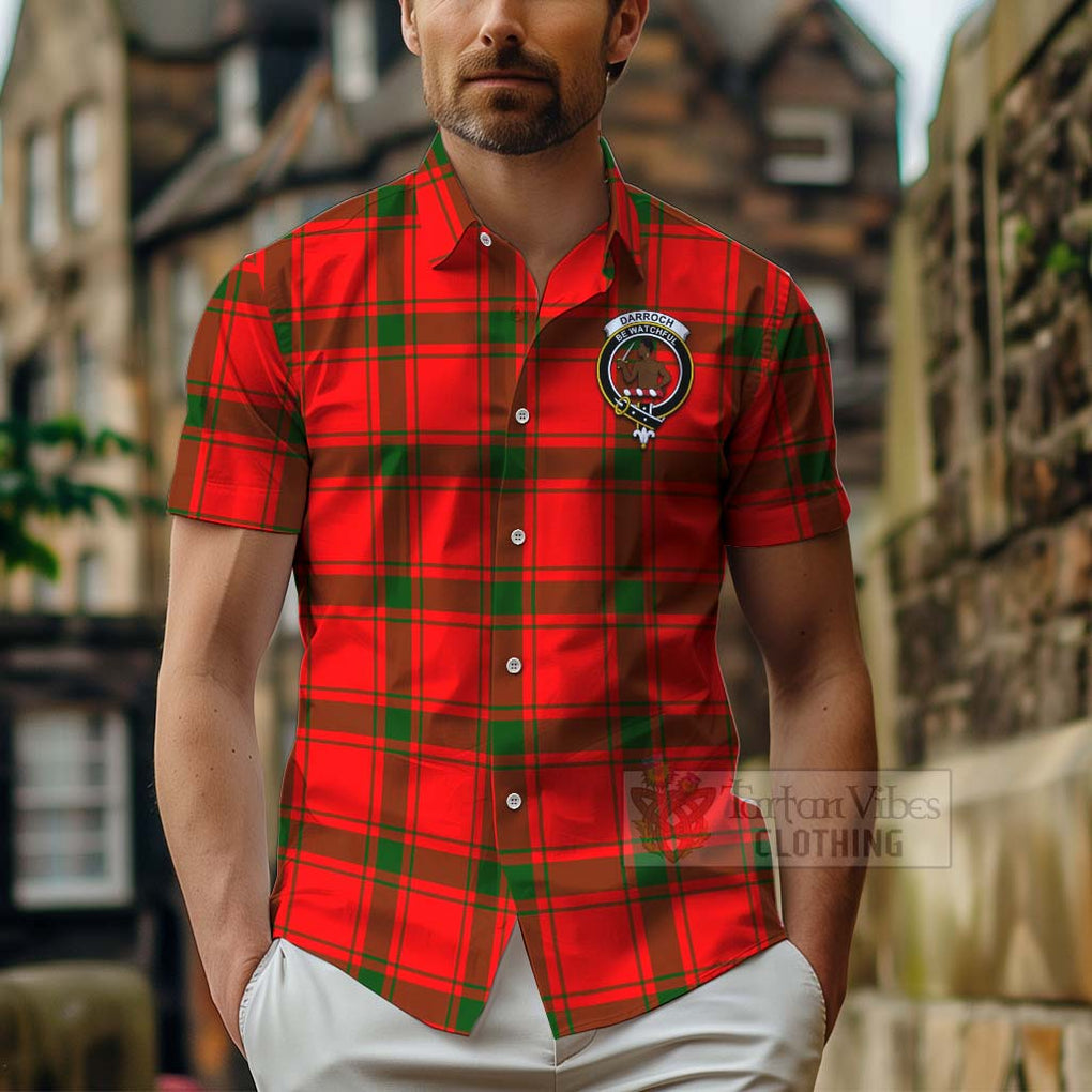 Darroch Tartan Hawaiian Shirt with Family Crest Celtic Skull Style - Tartan Vibes Clothing