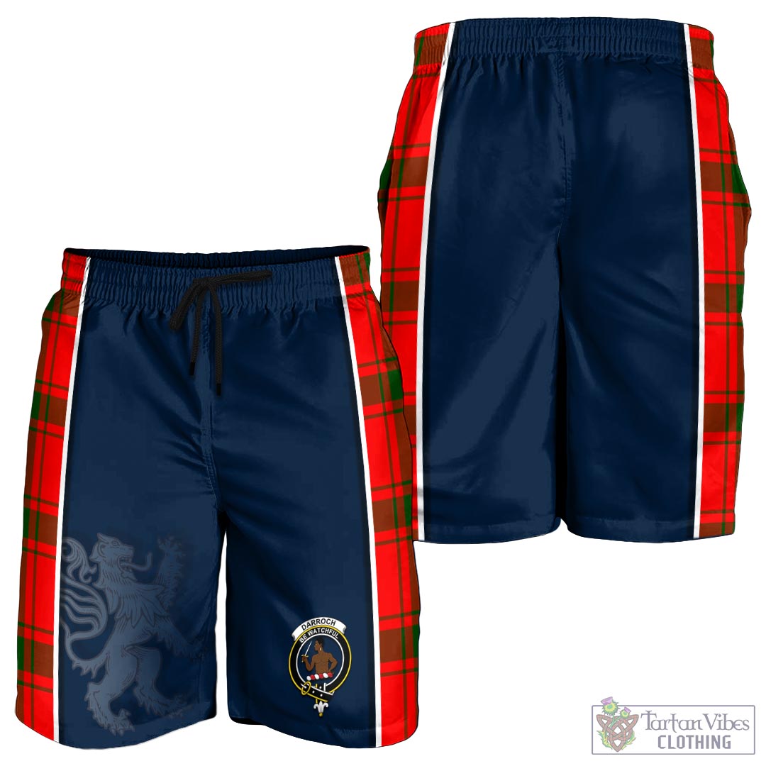 Tartan Vibes Clothing Darroch Tartan Men's Shorts with Family Crest and Lion Rampant Vibes Sport Style