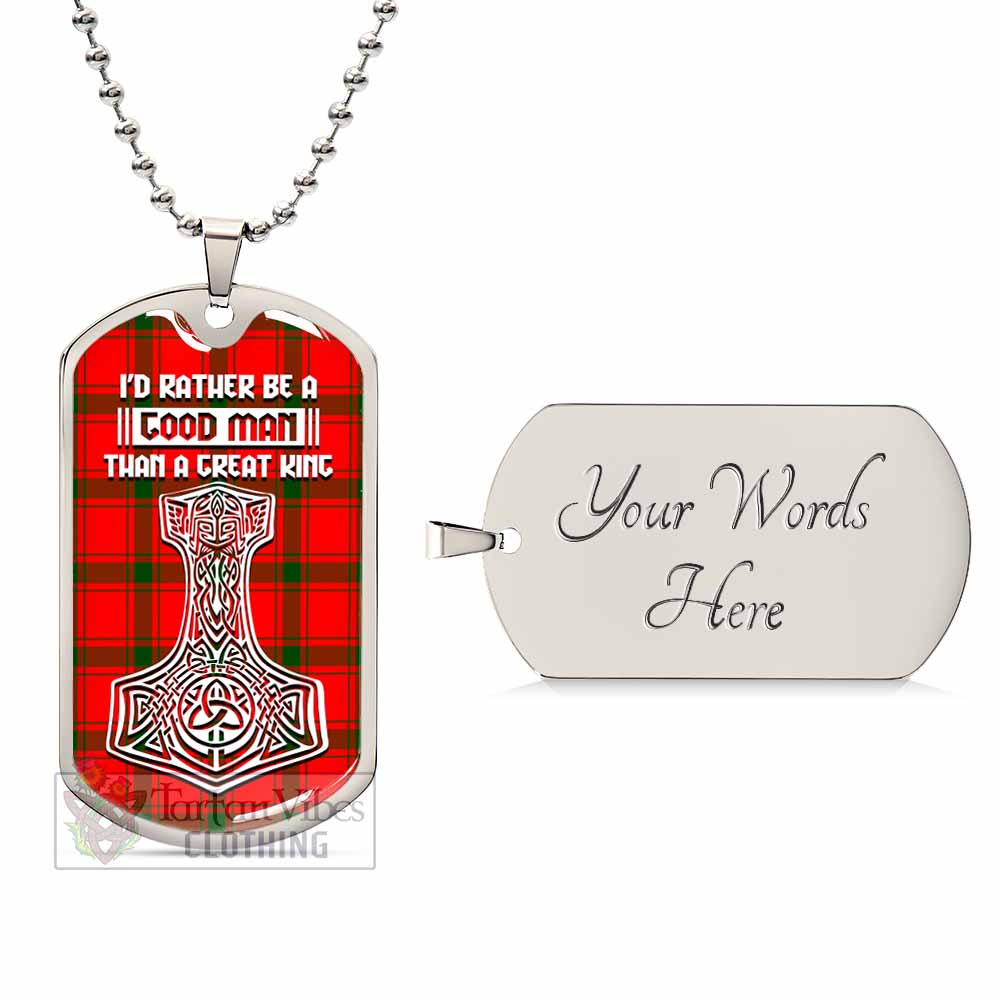 Darroch Tartan Dog Tag Necklace Viking Mjolnir Style Silver Yes - Tartan Vibes Clothing
