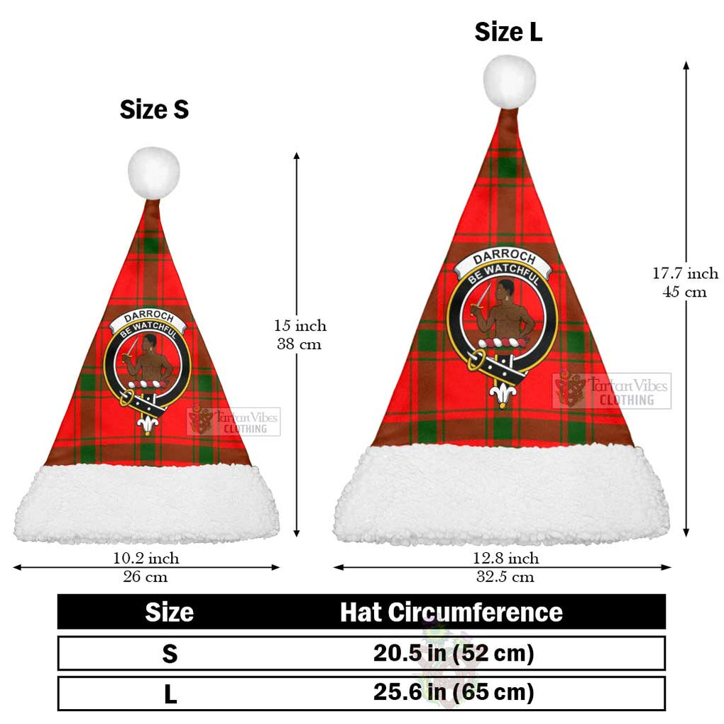 Darroch Tartan Christmas Santa Hats with Family Crest Christmas Hat L 25.6in (65cm) - Tartan Vibes Clothing