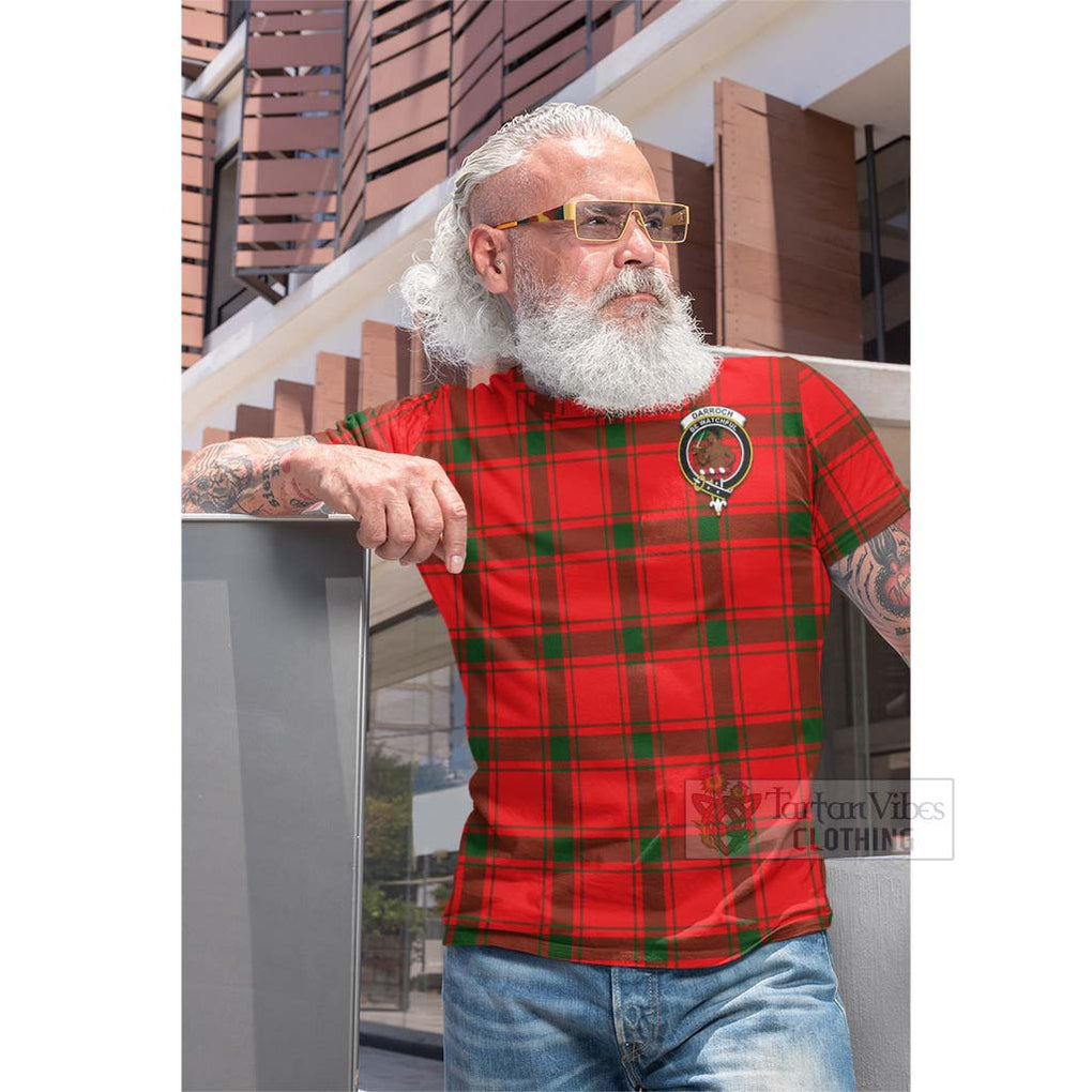 Darroch Tartan Cotton T-shirt with Family Crest Celtic Skull Style - Tartan Vibes Clothing