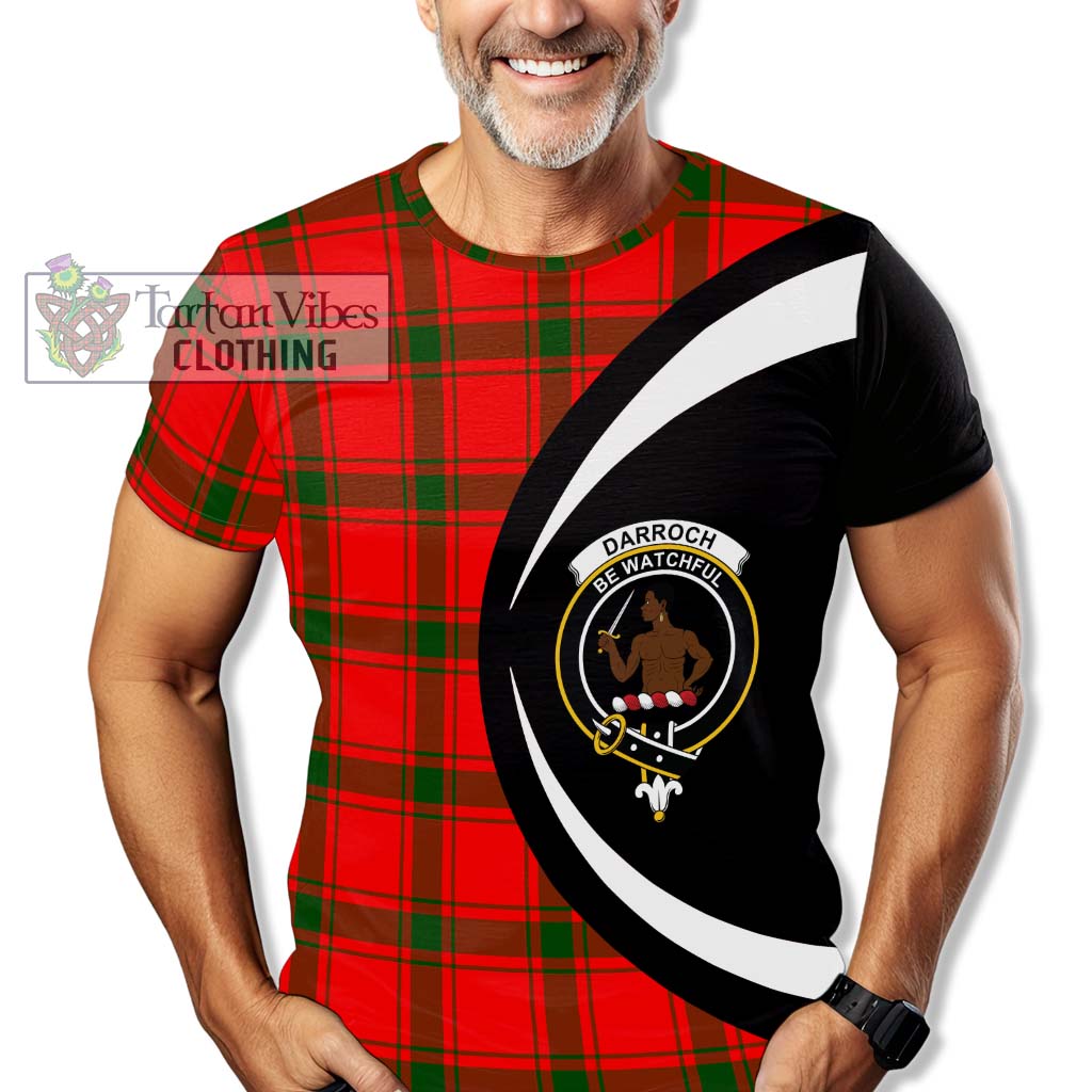 Darroch Tartan T-Shirt with Family Crest Circle Style - Tartan Vibes Clothing