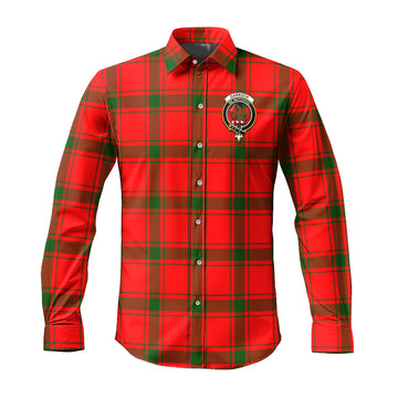 Darroch Tartan Long Sleeve Button Up Shirt with Family Crest Men's Shirt - Tartan Vibes Clothing