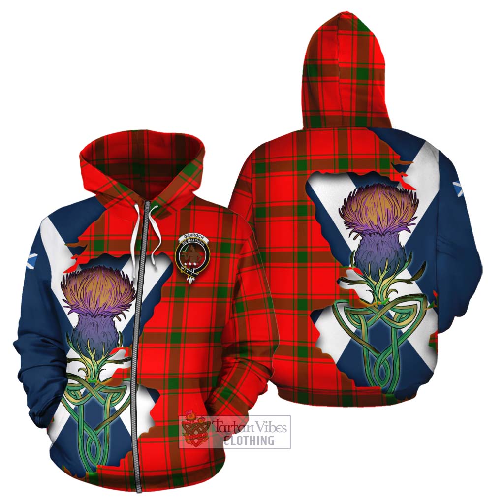Tartan Vibes Clothing Darroch Tartan Family Crest Cotton Hoodie Scottish Thistle Celtic Inspired