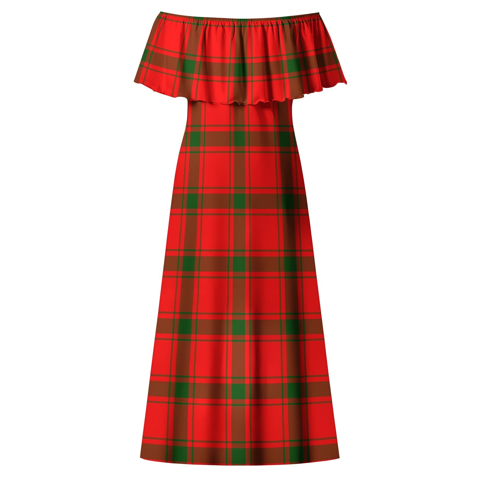 Darroch Tartan Off Shoulder Long Dress - Tartan Vibes Clothing
