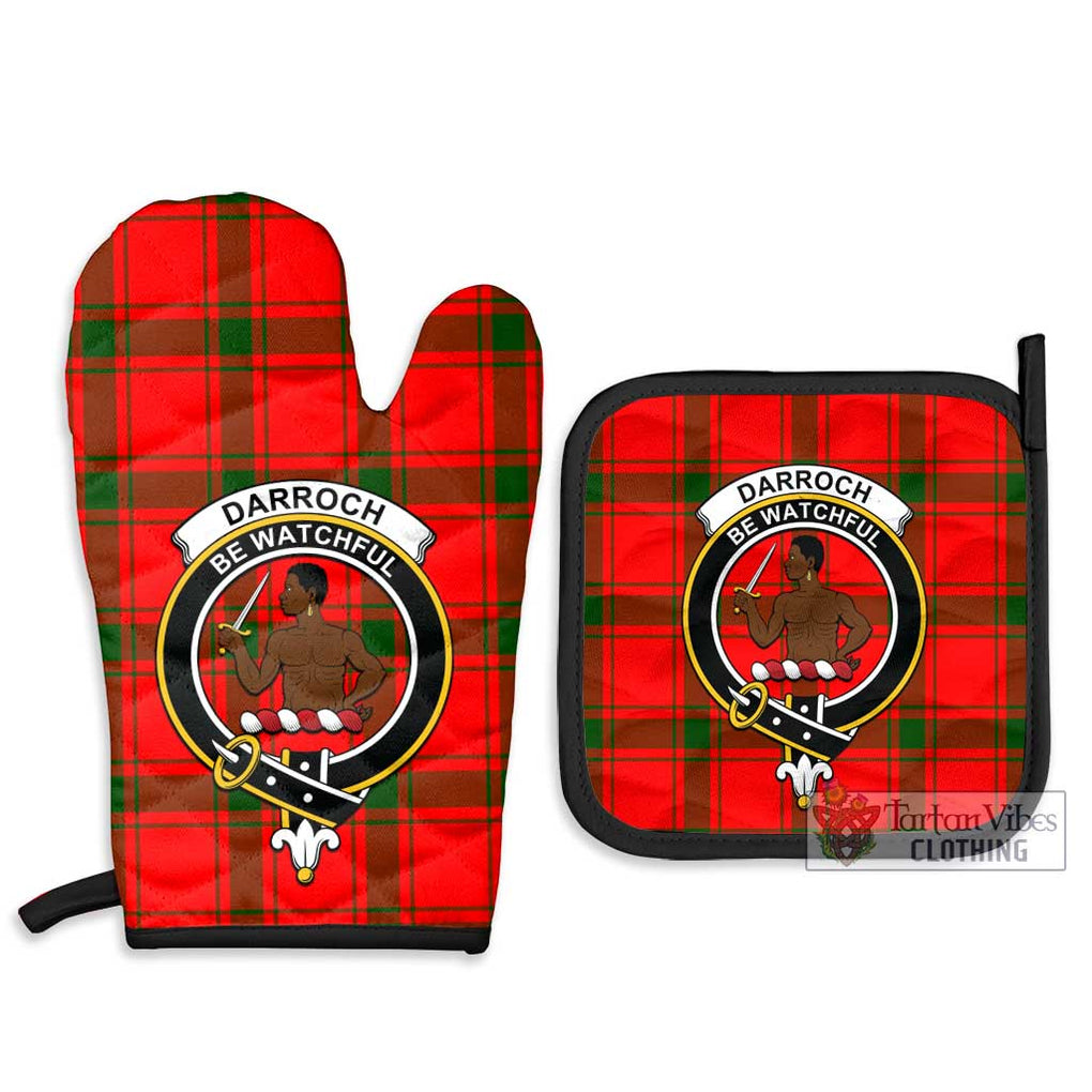Darroch Tartan Combo Oven Mitt & Pot-Holder with Family Crest - Tartan Vibes Clothing