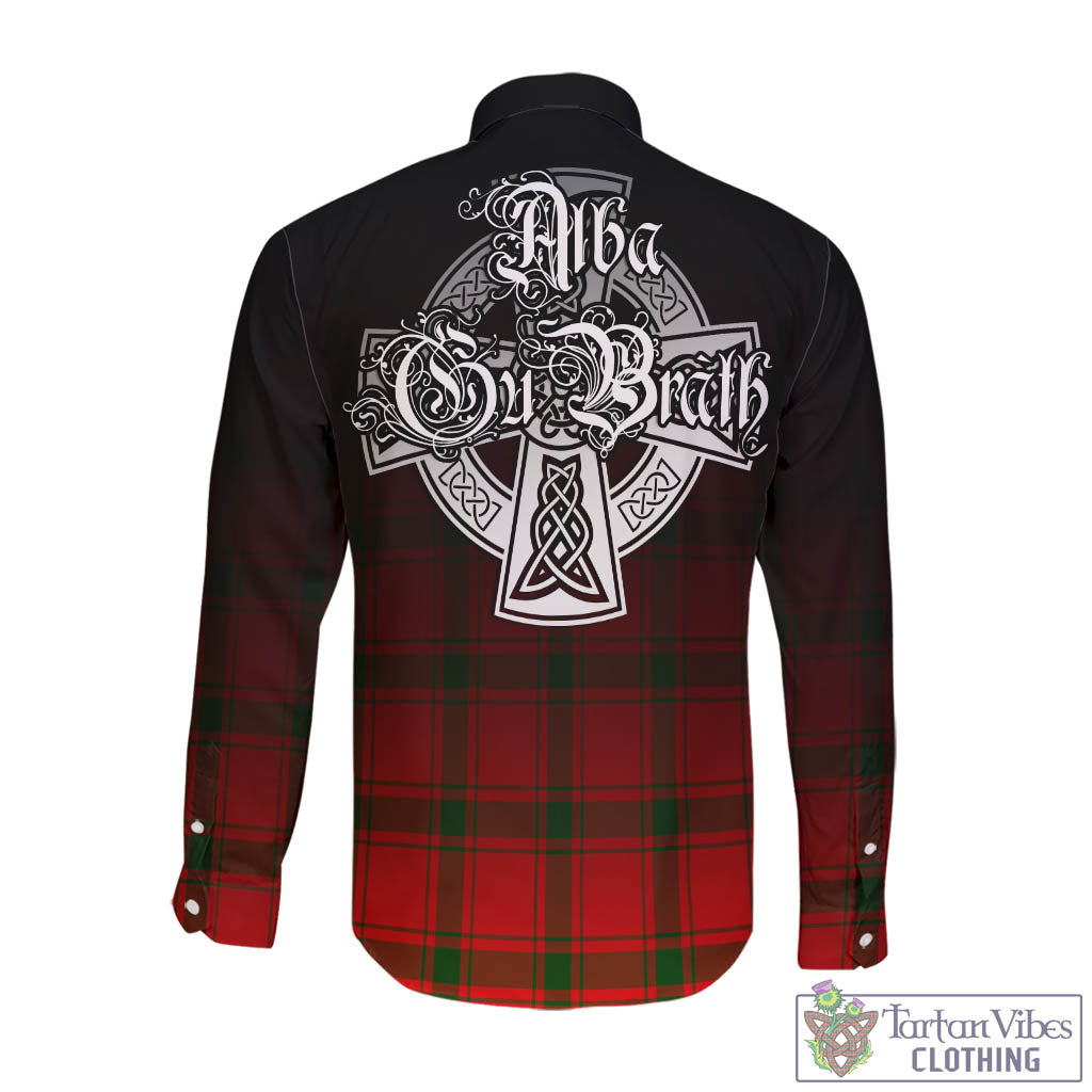 Darroch Tartan Long Sleeve Button Up Featuring Alba Gu Brath Family Crest Celtic Inspired - Tartan Vibes Clothing