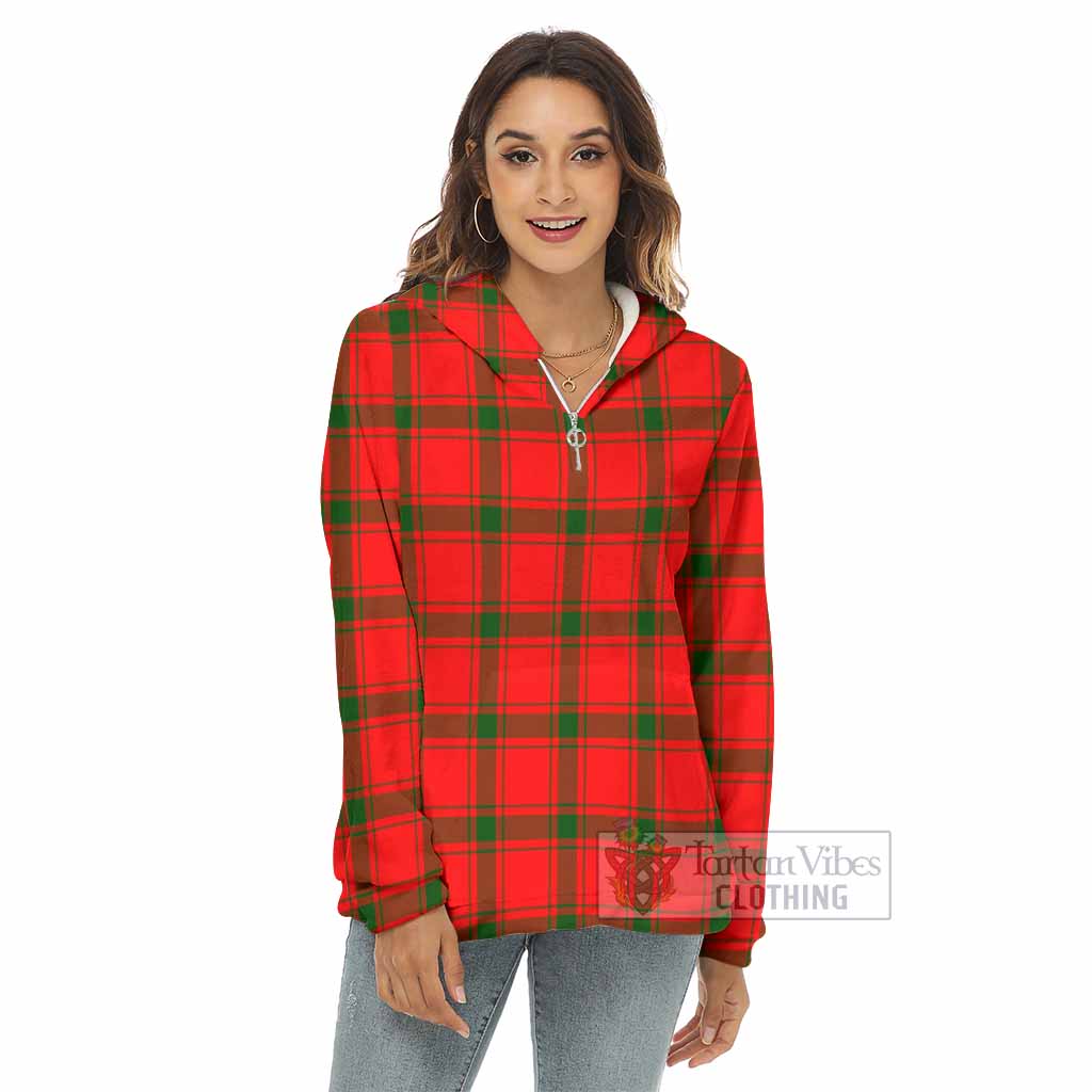 Darroch Tartan Women's Borg Fleece Hoodie with Half Zip - Tartan Vibes Clothing