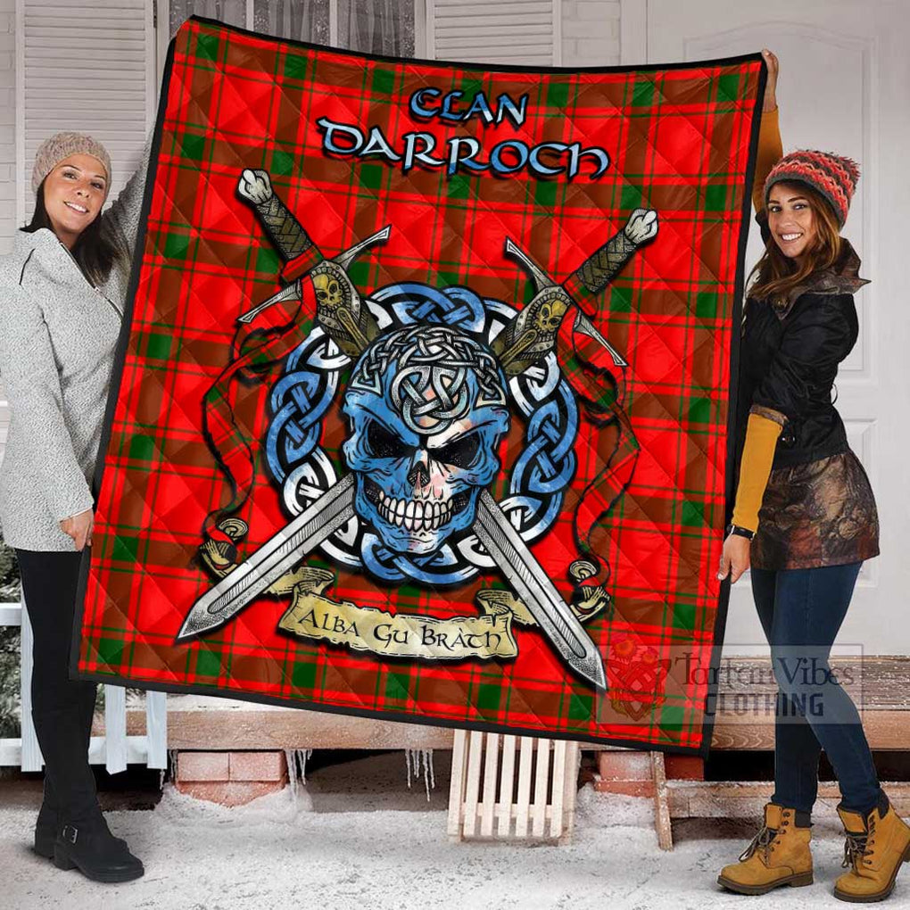 Darroch Tartan Quilt with Celtic Skull Alba Gu Brath Style - Tartan Vibes Clothing