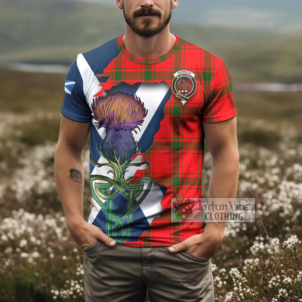 Darroch Tartan Family Crest T-Shirt Scottish Thistle Celtic Inspired - Tartan Vibes Clothing