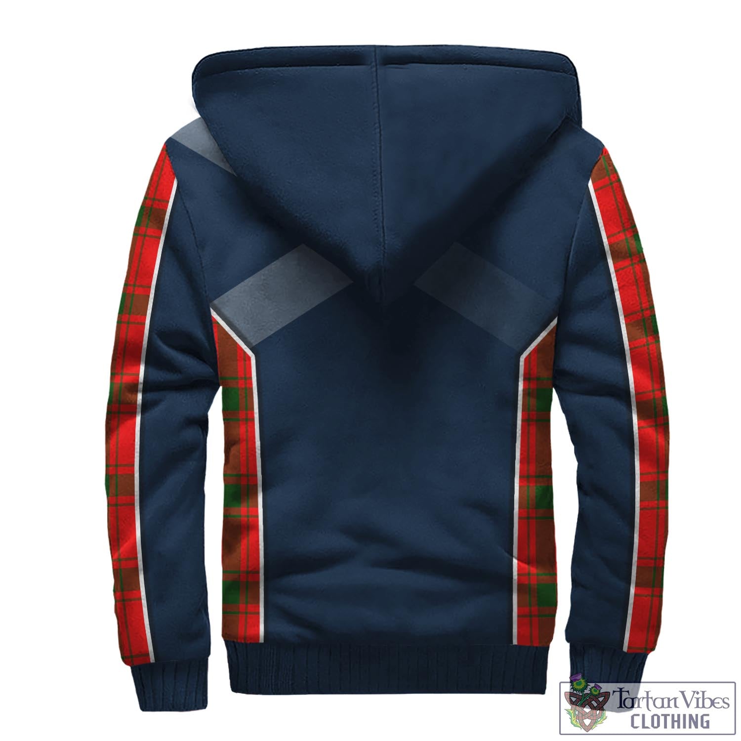 Tartan Vibes Clothing Darroch Tartan Sherpa Hoodie with Family Crest and Scottish Thistle Vibes Sport Style