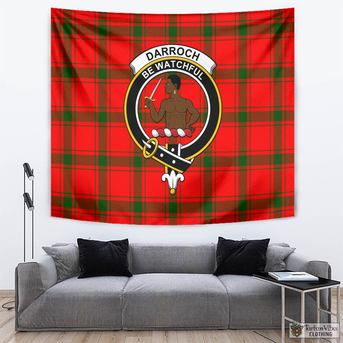 Darroch Tartan Tapestry Wall Hanging and Home Decor for Room with Family Crest - Tartan Vibes Clothing