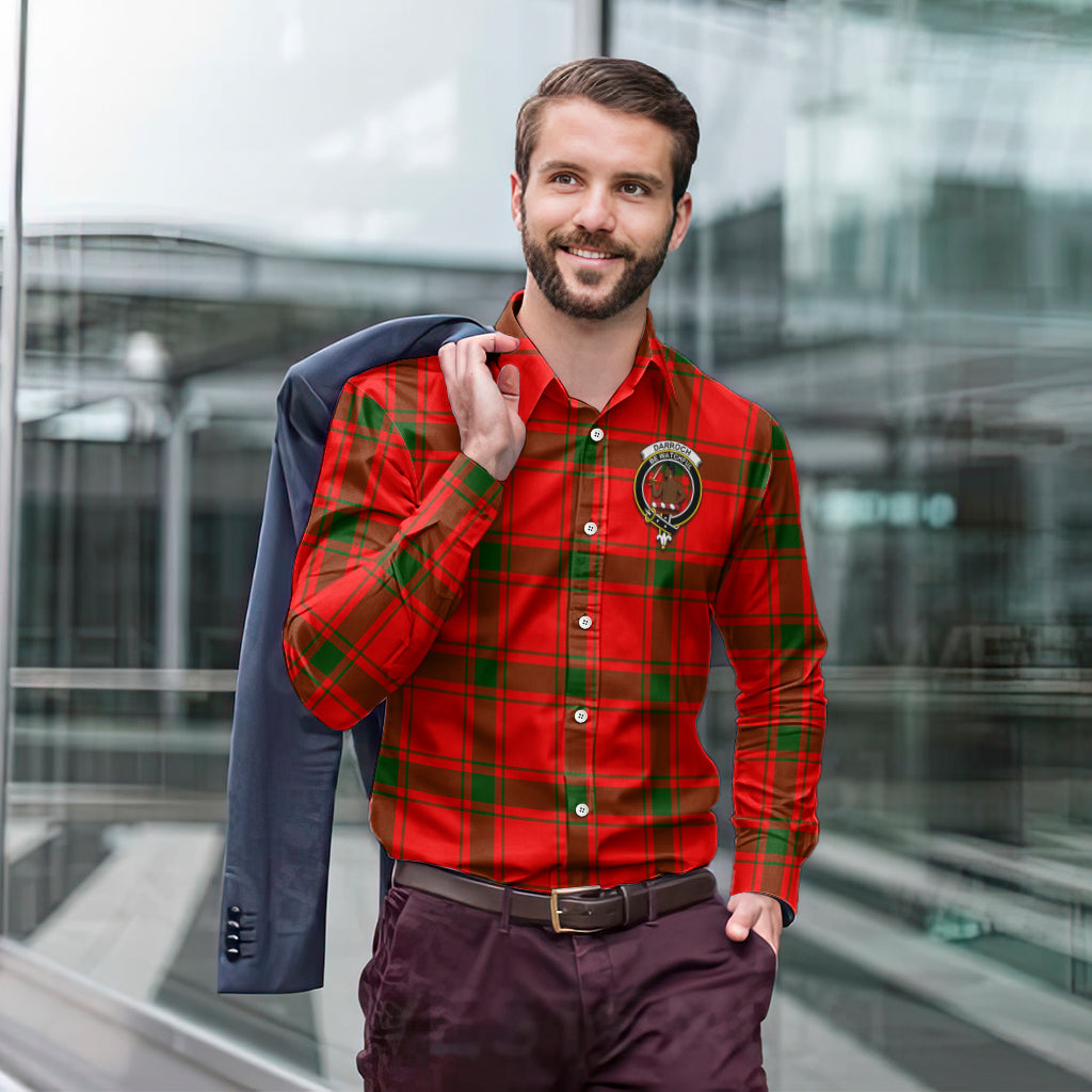 Darroch Tartan Long Sleeve Button Up Shirt with Family Crest - Tartan Vibes Clothing