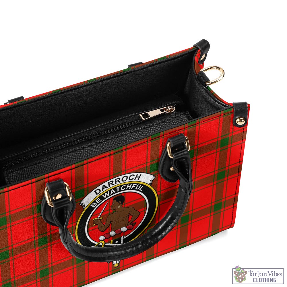 Darroch Tartan Luxury Leather Handbags with Family Crest - Tartan Vibes Clothing