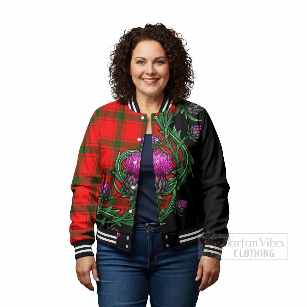 Darroch Tartan Baseball Jacket Resilient Scottish Thistle - Tartan Vibes Clothing
