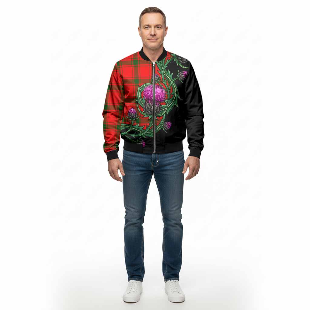 Darroch Tartan Bomber Jacket Resilient Scottish Thistle - Tartan Vibes Clothing