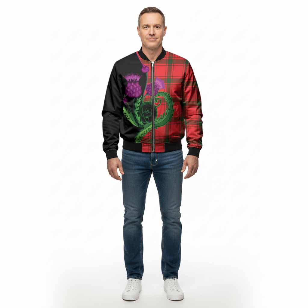 Darroch Tartan Bomber Jacket Traditional Scottish Thistle