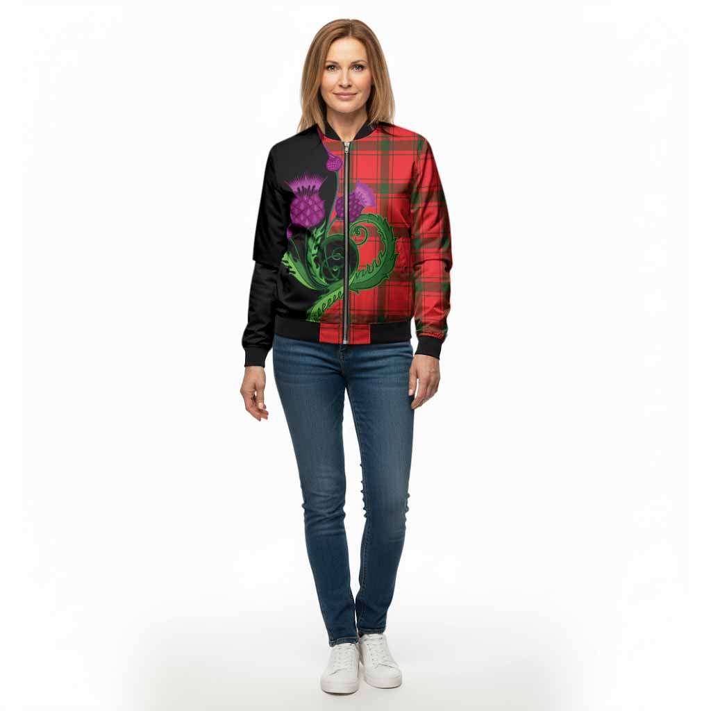 Darroch Tartan Bomber Jacket Traditional Scottish Thistle