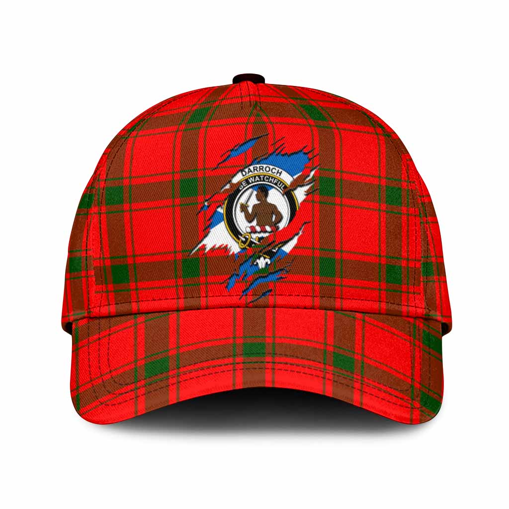 Darroch Tartan Classic Cap with Family Crest In Me Style